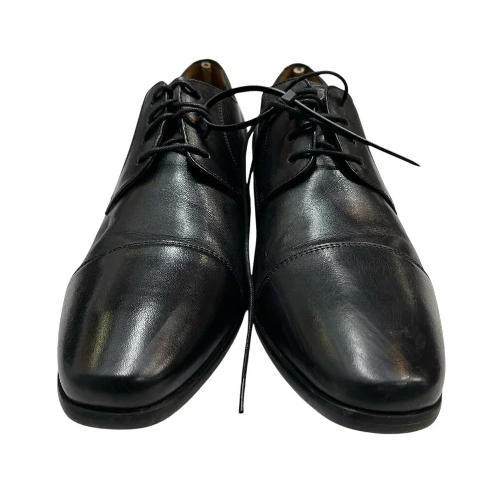 Florsheim Postino Cap Ox‎ Mens 9D Black Leather Oxford Dress Shoe Lace Up Office